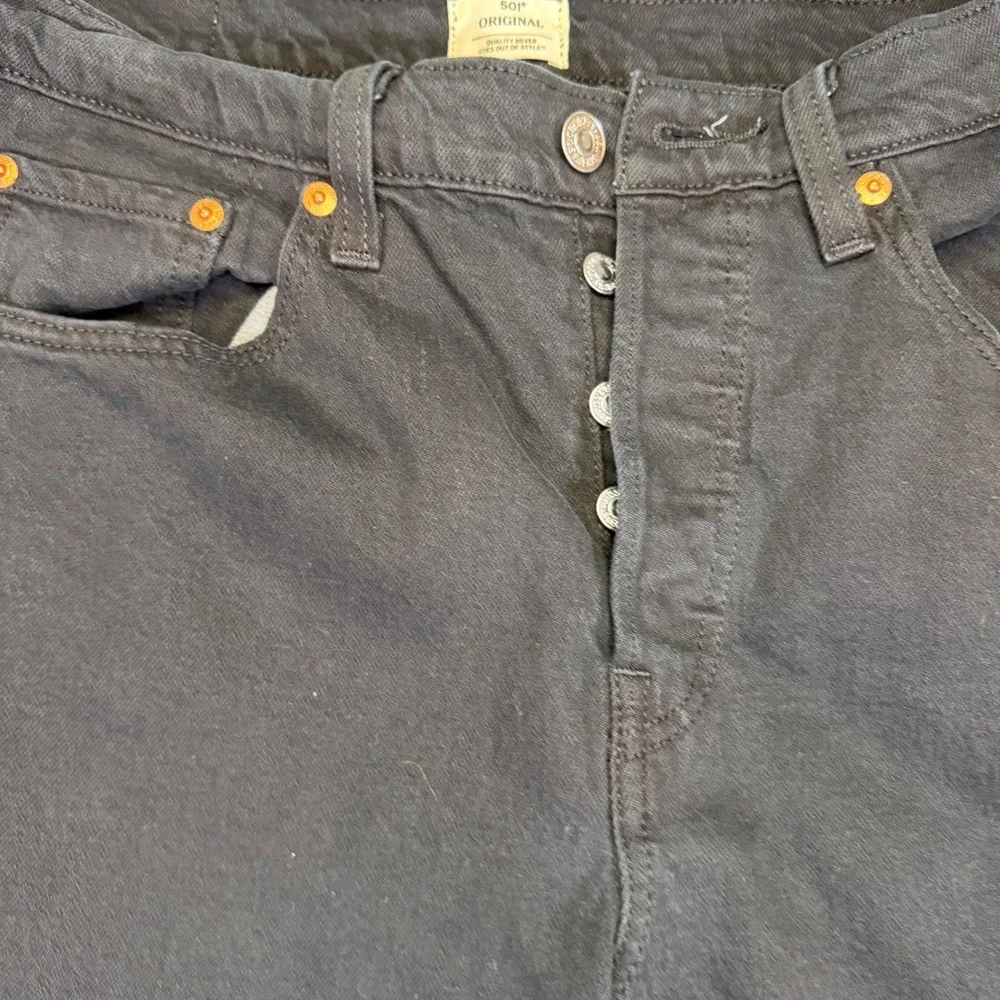Levis 501 Original Fit Black Denim Button Fly Straight Leg Jeans W29 L30